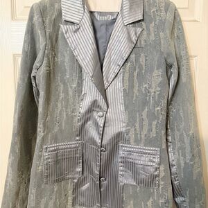 Custom blue jean and satin custom blazer!!!